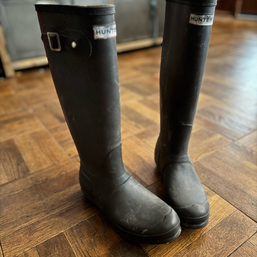Hunter Matte Black Tall Women's Rain Boots